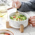 Ceramic Bowl with Bamboo Rack Holder